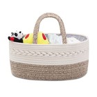 Baby Diaper Caddy Organizer Woven Rope Cotton Nursery Storage Basket Portable Ha