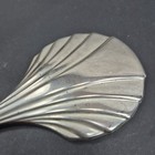 Vintage  Art Deco Shell 5 Inch Hand Pocket-purse-vanity Silver Plate Mirror