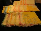 Vtg  20 Hand Crochet Edge Linen-cotton Handkerchiefs