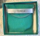 Vintage Towle Sterling Silver Vanity Compact Floral Hand Mirror With Pouch   Box