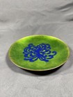 Vintage Annemarie Davidson Enamel On Solid Copper 6  Green   Blue Dish  read