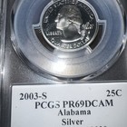 2003 S Pcgs Pr69 Ucam - Us Mint Silver Proof 5 Coin State Quarter Set 
