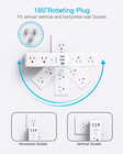 Rotating Surge Protector Power Strip With 6 Outlets   3 Usb Ports     Wall Mount