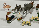 Schleich Farm Animals Roosters Hens Chicks Flamingo Rabbits Duck Lot Of 14