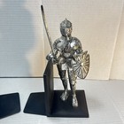 Vintage Medieval Knight Bookends Statue Set Detailed Plastic Hong Kong