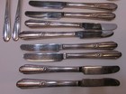 Vintage 33 Piece Set Wm Rogers Silverplate Flatware Knife Fork Tea Soup Spoon