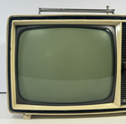 Vintage General Electric Ge Run-2 10  Portable B w Crt Tv For Parts repair Read