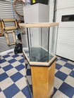 Oceanic Systems Aquatic  40 Maple  Stretch Hexagon Aquarium  Glass Door Cabinet 
