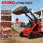 Mini Skid Steer Loader Track 24hpgas Engine 450kg Lifting Compact Crawler Loader