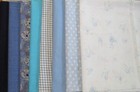 8 Half Yards Fabric Bundle Assorted  Blue Tone  Slow Stitching Quilting Crafts