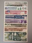 Mexico Peso 8 Banknote Set A unc  1970 s 80 s  Mexico