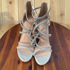 Maripe Lovely Women Rhinestone Zipper Stiletto High Heel Sz 12 Dress Shoe Silver