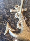 Maritime Nautical Cast Iron Anchor Wall Sconce Light Fixture Vtg Old Brass Hook
