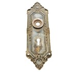 Vintage Ornate Brass Door Escutcheon Keyhole Plate Antique Style Hardware