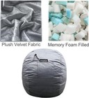 Bean Bag Chairs With Memory Foam Stuffing For Adults Kids Velvet Lazy Sofa