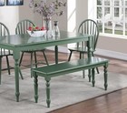 4 Ft Solid Wood Dining Bench Retro Green Farmhouse Country Kitchen Entryway Seat