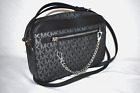 Michael Kors Jet Set Item Large East West Zip Chain Crossbody Black   Silver