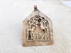 Vintage Silver Amulet Pendant Ruler Heaven King Riding Horse Collectable 