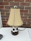 Vintage Soccer Ball Table Lamp Sports Kids Room Decor Cleats Base   Finial Works