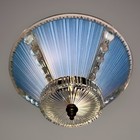Antique Vtg 1930s 1940s Art Deco Nouveau Bubble Glass Blue Ceiling Light