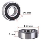 10 Pcs  608rs Ball Bearings Metal Shielded Skateboard 8x22x7mm Bearing Steel