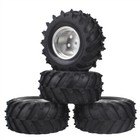 Aluminum Beadlock Wheels Tires For Tamiya Blackfoot Monster Beetle Mud Blaster