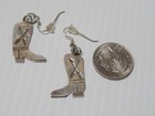 Vintage Navajo Indian Sterling Silver Cowgirl   Cowboy Boot Earrings