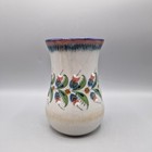 Vintage Erandi Pottery Handpainted Floral Mexican Folk Art 6 25  Vase  Signed