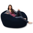 Comfy Sacks Memory Foam Bean Bag Chair  Navy Micro Suede Microsuede  Navy