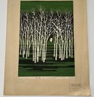 Fumio Fujita 1977 Woodblock Print Woods And A Bird Signed Numbered Japanese Art