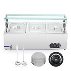 3-pan Commercial Food Warmer Electric Steam Table Countertop Buffet Bain Marie