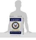 Breeze Decor Us Navy Retired Garden Flag With Stand 13 X 18 5 Double-sided Made