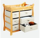 Badger Basket Sleigh Style Baby Changing Table Natural