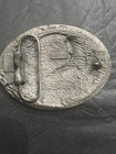 Vintage Siskiyou Alaska Bald Eagle Belt Buckle Pewter Enamel Made In Usa Western