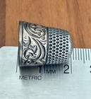 Antique Late 19th - Early 20th Century Silver Thimble Paisley Floral Scroll Sz 7