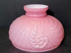Consolidated Pink Cased Glass Shell Oil Lamp Shade Electrified Antique Cracked