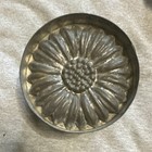 Antique Tinned Metal Sunflower Baking Mold With Lid 