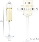 Set Of 4 Modern Champagne Flutes  Premium Crystal  6 Oz  Glasses  Lead Free