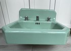 Vtg Cast Iron Porcelain Sink  Jadeite Ming Green American Standard 22   x19    Mcm