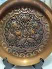 Antique Middle Eastern Hand -embossed Copper Wall Plate