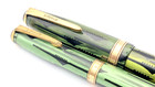 Vintage Parker Toothbrush Fountain Pen And Pencil Set In Green 14k Medium Nib Oc