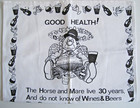 Funny Humor Bar Towel Cocktail Beer Irish Poem Good Health Flax Cotton Ireland