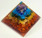 2 8  7 Color Chakra Orgonite Orgone Pyramid Energy Reiki Charged Heal Generator