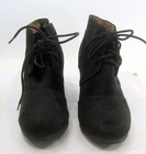 New Black 2 5 high Wedge Heel Lace Toe Ankle Boots Women Size 5 5