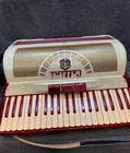 Vintage Cellini Italian Piano Accordion With Case And Strap  L 227 62 - 120 Bass