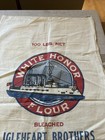 Vintage White Honor Flour Sack With Great White Fleet Battleship 100 Lb - Rare