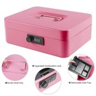 Kyodoled Safe Metal Cash money Box With Combination Lock  Money Tray For Secu   