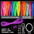 Bracelet String Kit 12 Colors Plastic Lanyard String Lacing Cord Bright Glitter