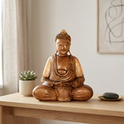 12  Wooden Meditating Buddha Statue Hand Carved Sculpture Figurine Wood Decor Dm
