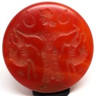 Unique Old Ancient Sassanian Carnelian Agate Stone Stamp Intaglio Seal Bead